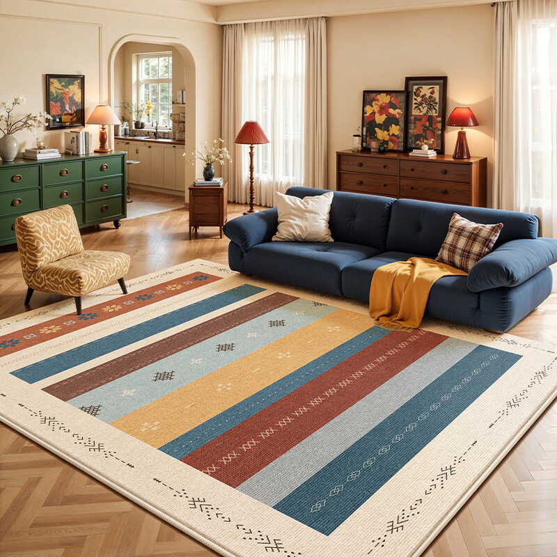 Y U-LIVE地毯客厅多巴胺美式复古中古风包豪斯2026新款免洗可擦沙发地垫 圈绒-浮光之语 定制联系客服【享新品折扣】