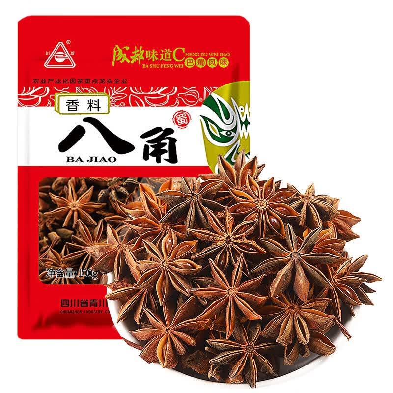 川珍八角大料炖肉香辛料烧卤肉调料包火锅底料 八角100g袋装