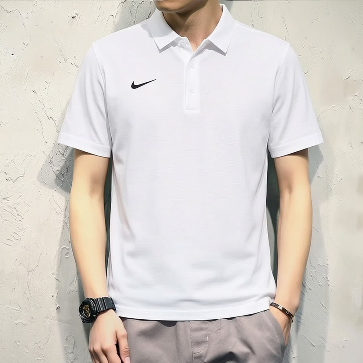 耐克（NIKE）POLO衫男 时尚简约宽松舒适透气运动休闲短袖 IB8831-100 白 L