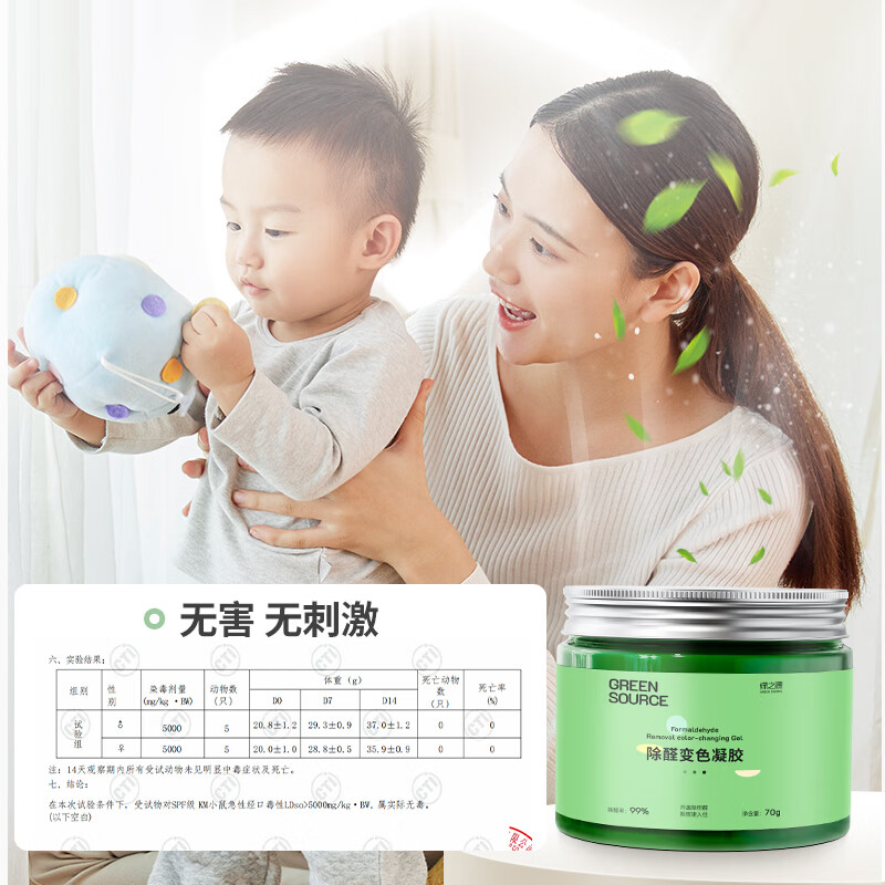 绿之源除甲醛果冻凝胶去甲醛新房家用除醛魔盒强力去异味吸甲醛清除剂 变色凝胶12罐