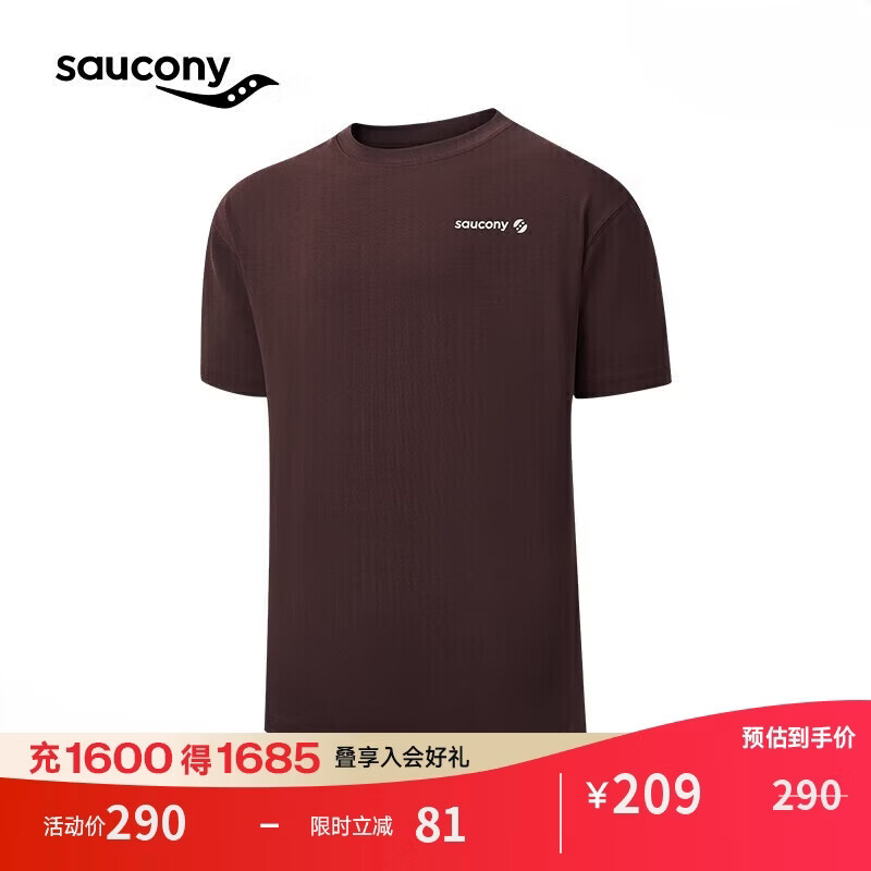 Saucony������Բ��T����Ůͬ������д��Ķ���T�� ��ש��  XL 155.1Ԫ