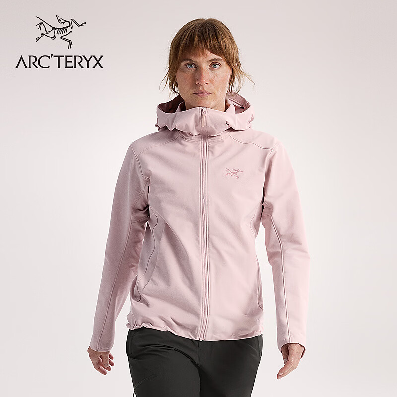 ARC'TERYX始祖鸟 GAMMA HOODY 防风 女子 软壳夹克 ALPINE ROSE/夕雾粉 M