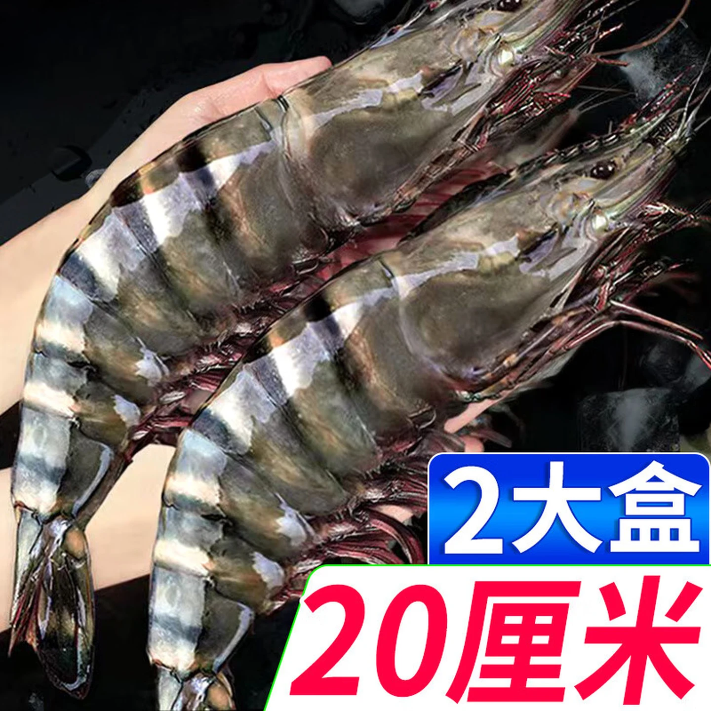 黑虎虾活冻超大虾类大虾生鲜老虎虾鲜活冷冻对虾鲜海虾冷冻海鲜 20只/盒/斤 450g(净重) 2盒