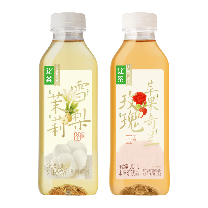 让茶混合无糖花果茶饮料玫瑰苹果茉莉雪梨0糖0脂500ml*12瓶整箱装