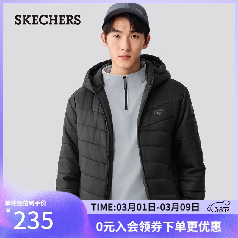斯凯奇（Skechers）外套2025新款秋冬季连帽外穿棉服百搭男女同款上衣L425U104