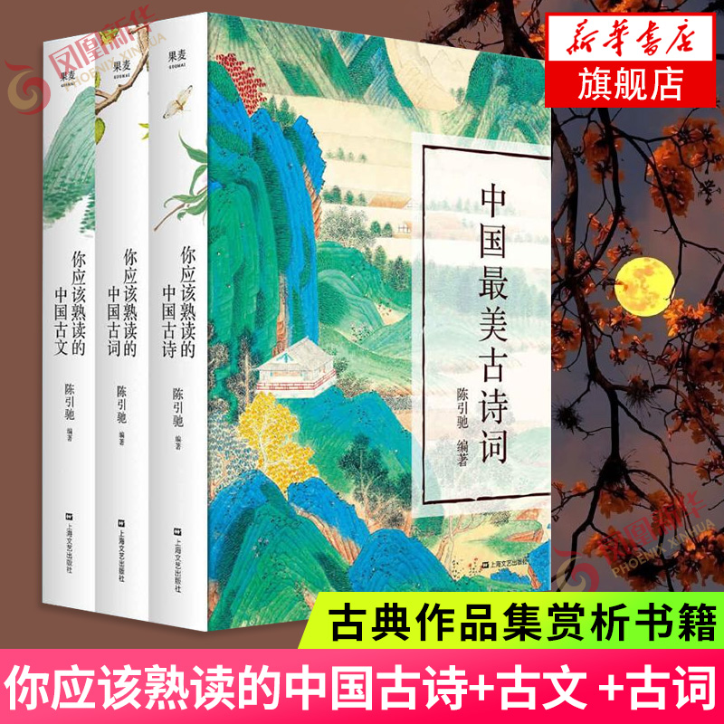中国最美古诗词套装3册 精装你应该熟读的中国古诗+古文+古词陈引驰编著正版诗词读诗唐诗宋词元曲