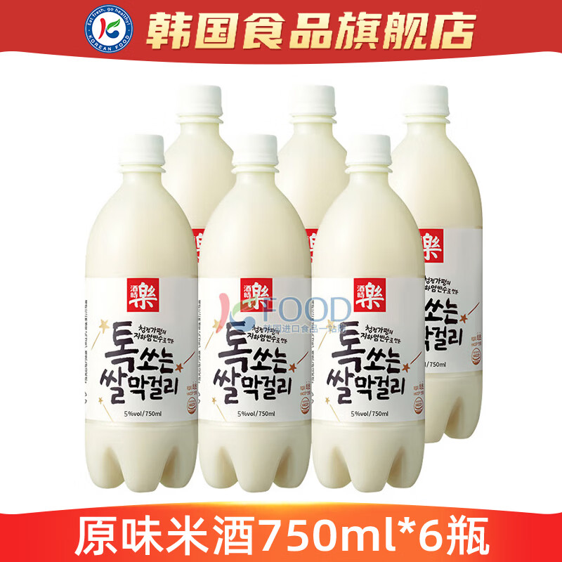 酒时乐米酒韩国进口玛格丽马格利酒玛克丽延边米露韩式糯米酒板栗 纯米味750ml*6瓶