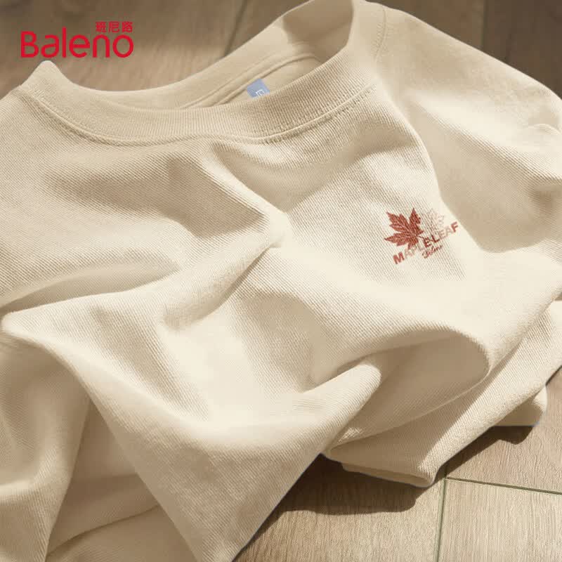 班尼路（Baleno）宽松t恤男士2026年夏季新款简约圆领纯棉短袖男装休闲半袖上衣服