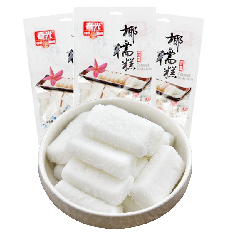春光(chun guang) 海南特产 外表覆盖椰蓉 椰糯糕200gx3袋 糯米糕椰子