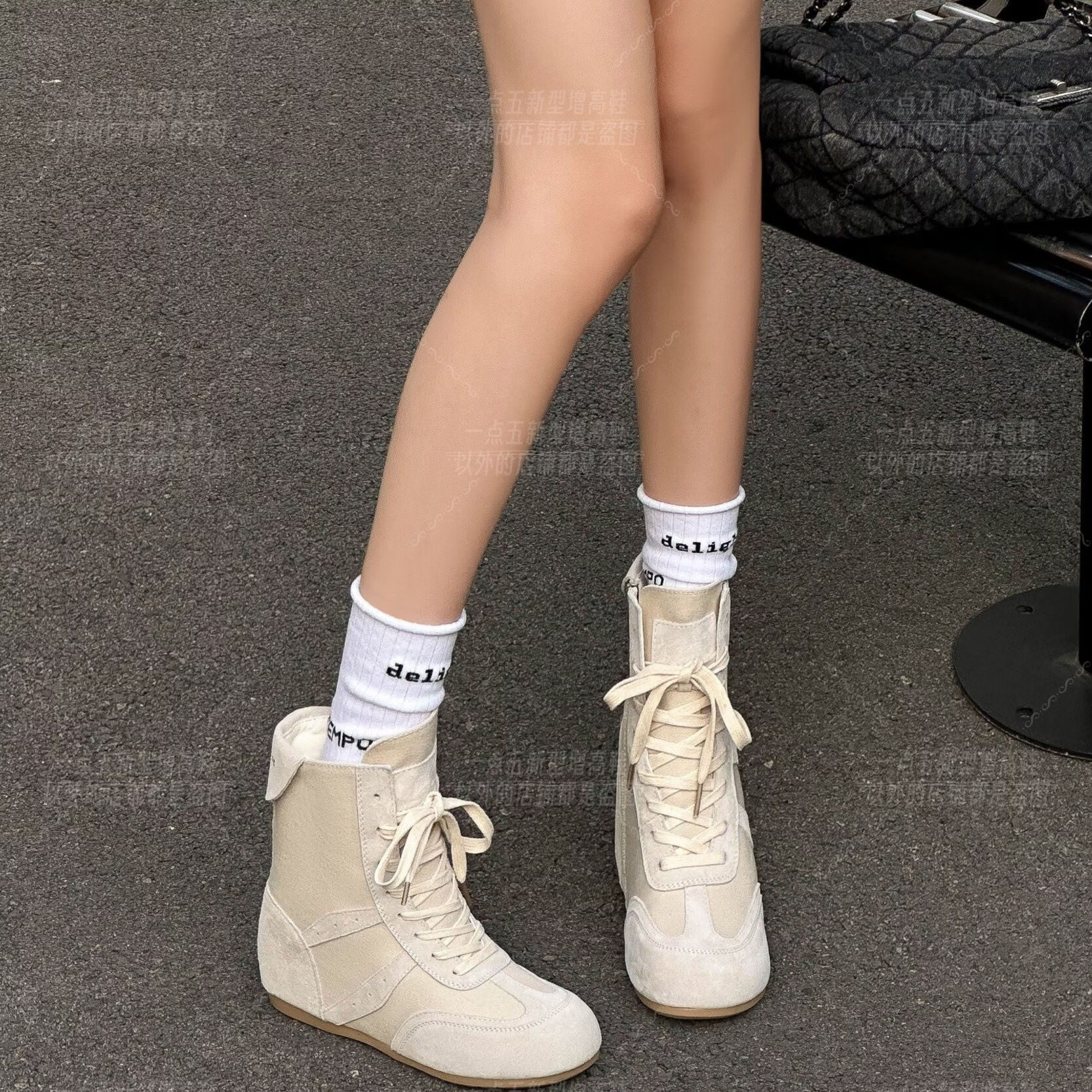 1.5JKHX一点五隐形增高12CM女鞋夏季新款帆布鞋经典德训百搭款 姜黄色 (正码正拍卡码拍大) 35