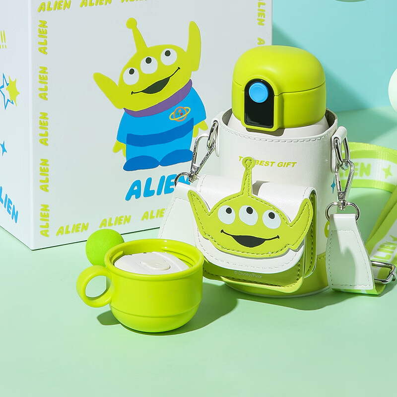 杯具熊（BEDDYBEAR） 儿童保温杯316不锈钢学生上学吸管杯大容量便携水杯 小拱门好奇三眼仔-一杯两盖480ml