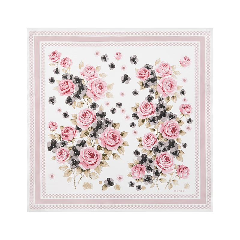 萬事利26春夏新品真絲絲巾100%桑蠶絲中方巾圍脖披肩生日送禮盒繁花紀