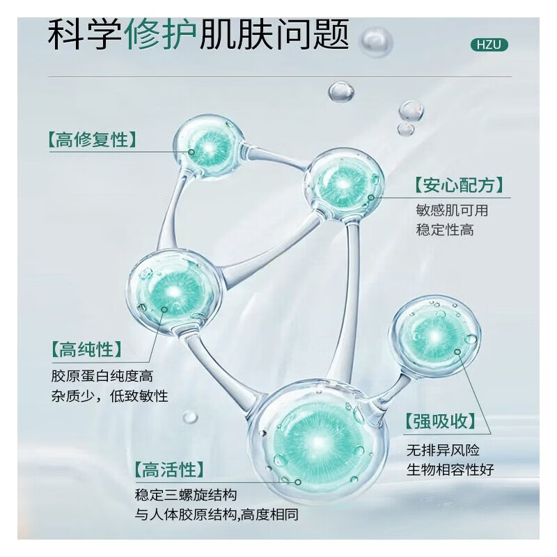 HZU修护膏YETT凝胶 HZU大绿管RCOC护理膜透明质酸钠肌肤屏障修护凝胶 HZU大绿管 3支周期装