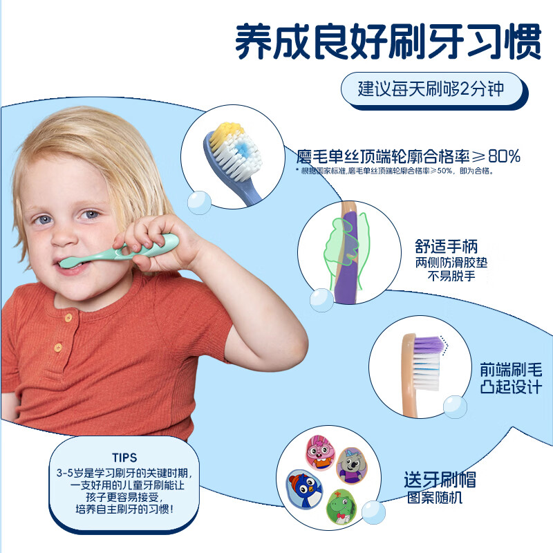 Jordan婴幼儿童宝宝软毛牙刷0-1-2-3-5-9+岁训练护齿乳牙牙刷套装 3-5岁双支A