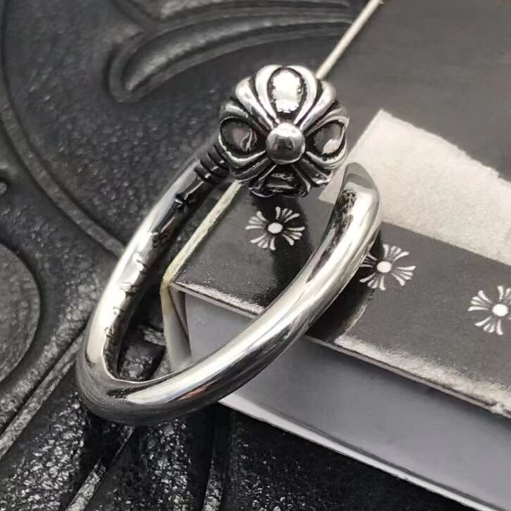 克罗心（chrome heart）手镯十字架钉子凸手镯复古个性潮男女百搭嘻哈开口戒指 JZ44 京东折扣/优惠券