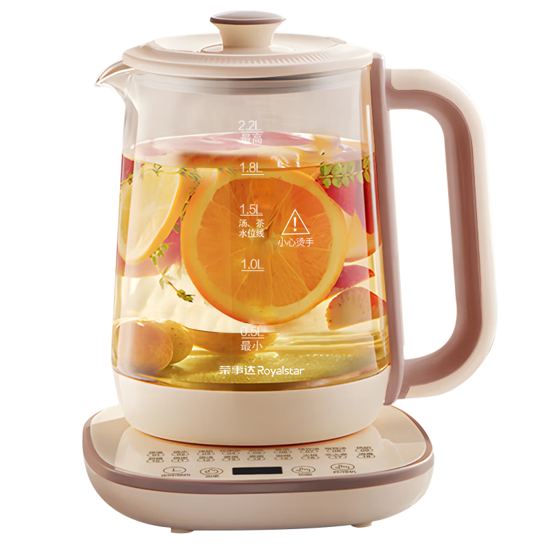 榮事達(dá)（Royalstar）養(yǎng)生壺 2.2L帶濾網(wǎng)全自動(dòng)煮茶壺電熱水壺 24h預(yù)約+24h恒溫?zé)畨? 18大菜單花茶壺煮茶器YSH22B1