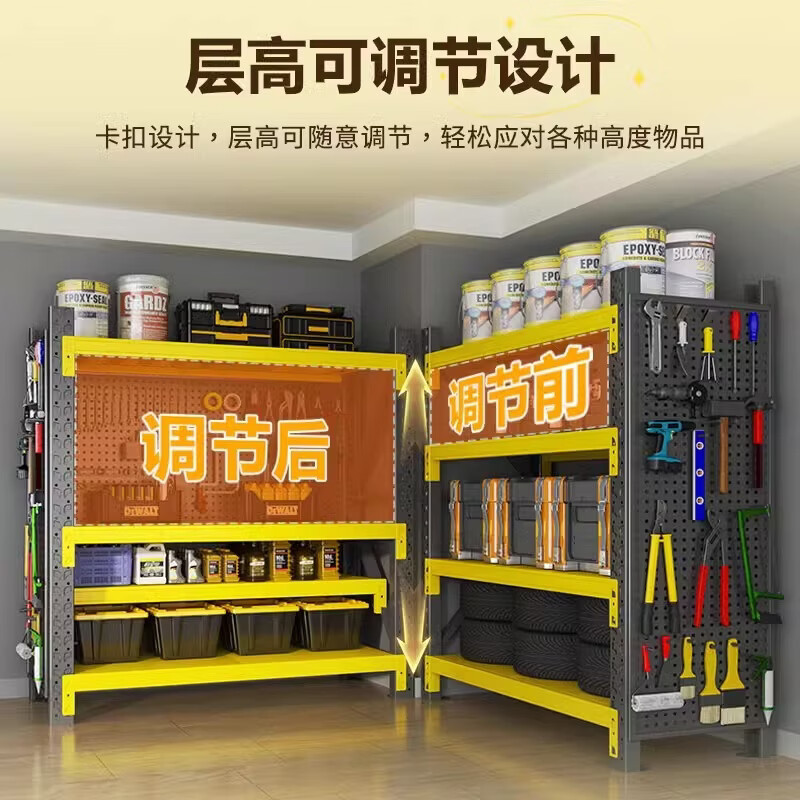 三栖虎仓库加厚货架工业重型多层置物架多功能钢制收纳架商用陈列展示架 六层橙白色【150*40*200】-轻型主架-53