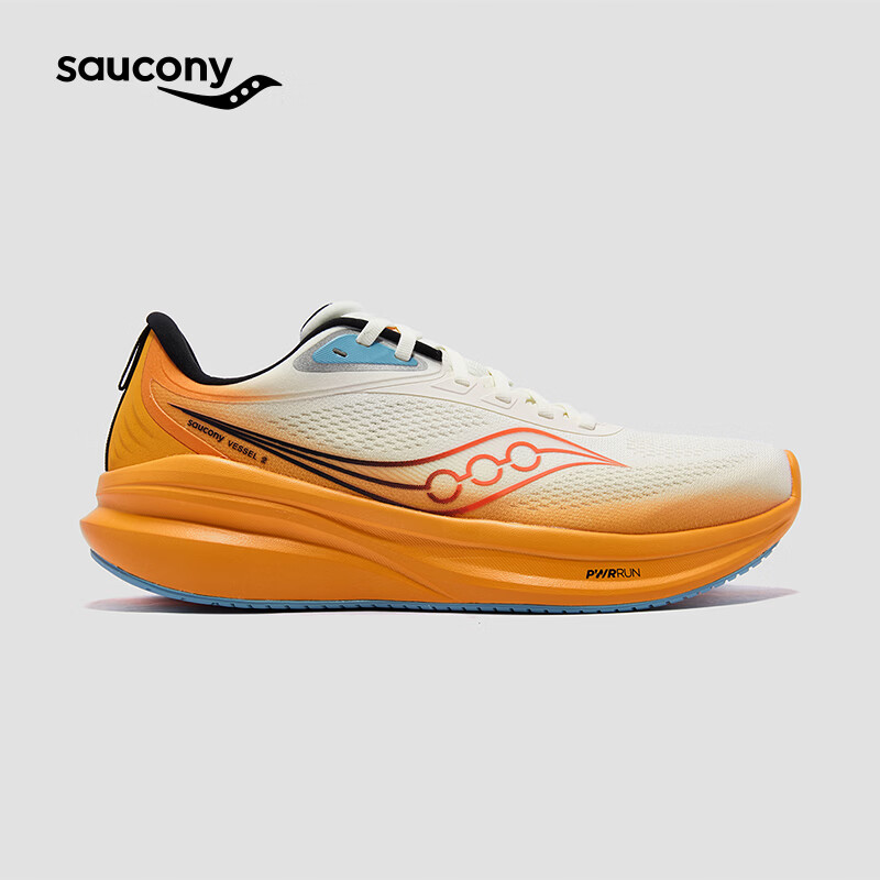 Saucony索康尼VESSEL2威途2情侣款减震专业运动跑鞋 米桔  43 