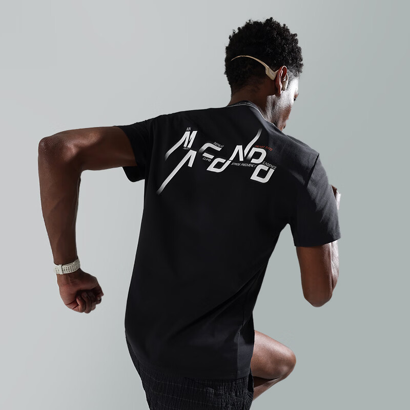 马孔多（macondo）原创单品|男款训练创意文化logo印花跑步运动短袖T恤 男款（黑色） 3XL