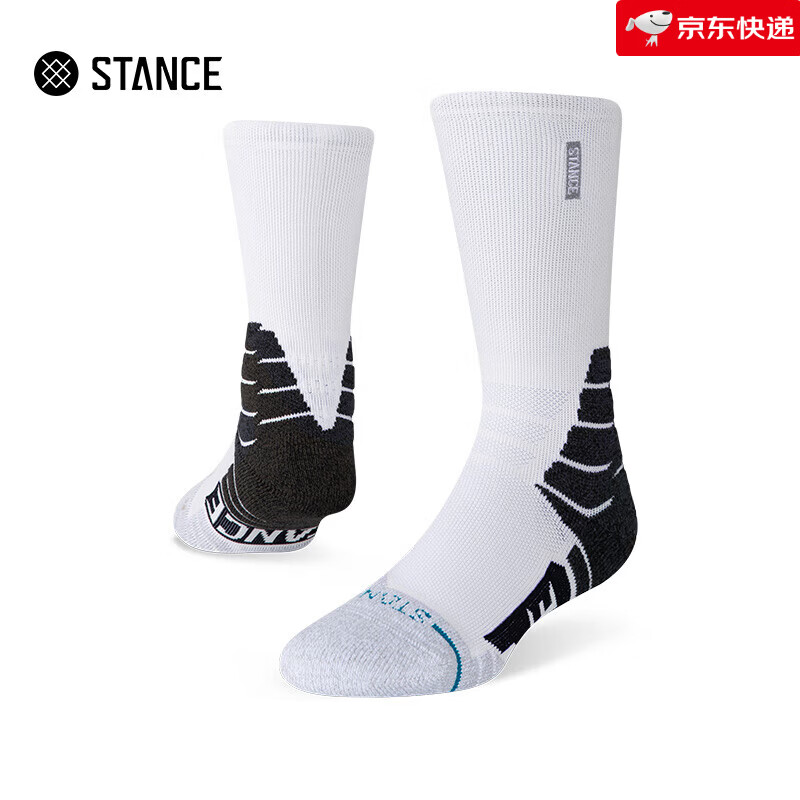 STANCEPRO籃球襪557中筒加厚吸汗防滑減震運動襪男 中筒白色_A557A25CLB-WHT M