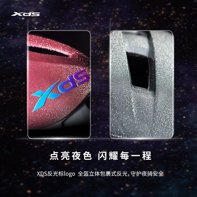 喜德盛(xds)自行车骑行头盔夜间反光男女公路车山地车气动型安全帽星耀 星耀白 L码(58-61CM)