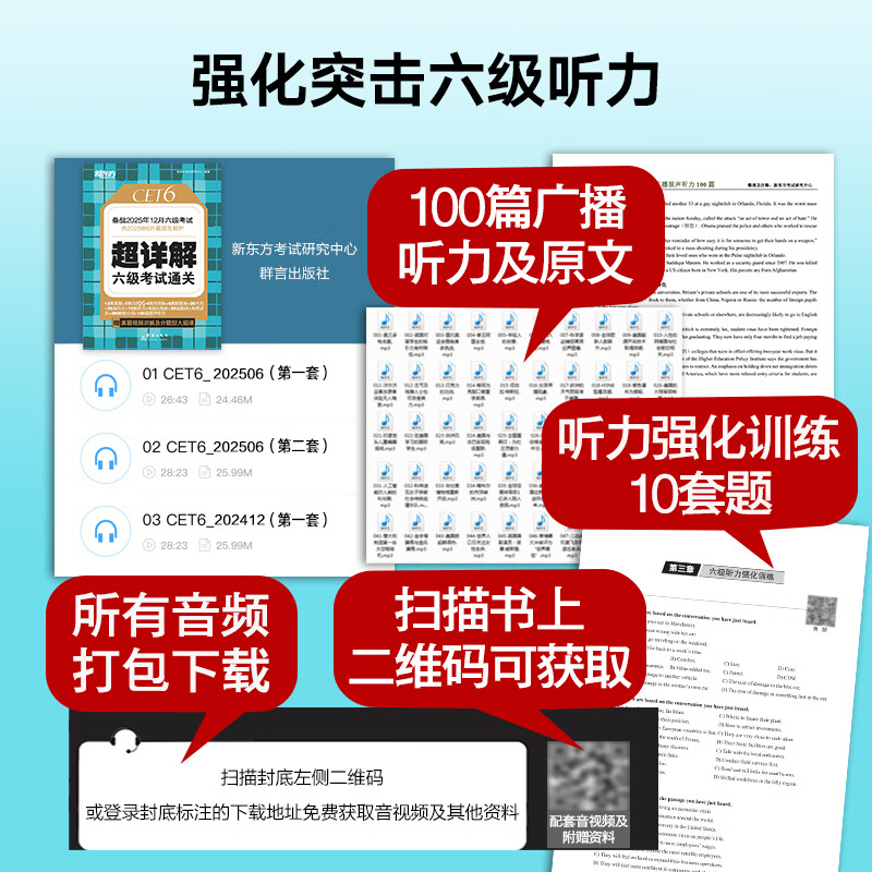新东方2026年6月大学英语六级词汇词根+联想记忆法 乱序版 新东方绿宝书 大学英语六级考试超详解英语六级真题试卷详解六级考试通关 【现货】六级真题超详解+模拟（含25年12月真题）