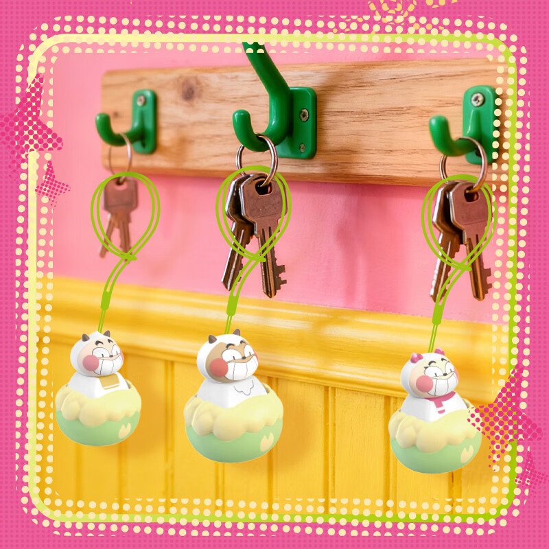 实丰文化 SHIFENG CULTURE SF喜羊羊与灰太狼解压神器键盘键帽挂件摆件盲盒办公室生日女神礼物 羊羊狂喜（随机四款不重复）