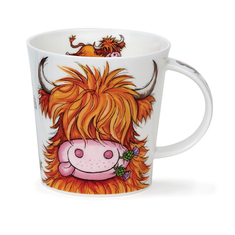 丹侬（DUNOON）骨瓷马克杯大容量英国杯子 苏格兰高地牛咖啡杯陶瓷牛奶杯牛牛杯 巨型高地牛 750ml