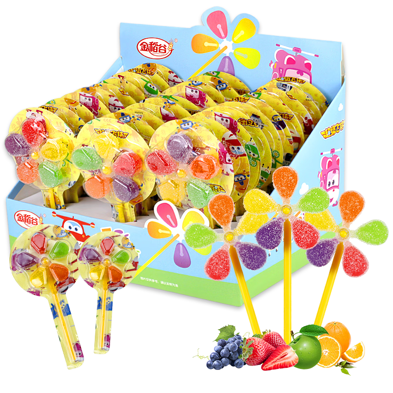 金稻谷 五彩风车软糖 12g*30支 添加维C 休闲零食 儿童糖果 生日礼物