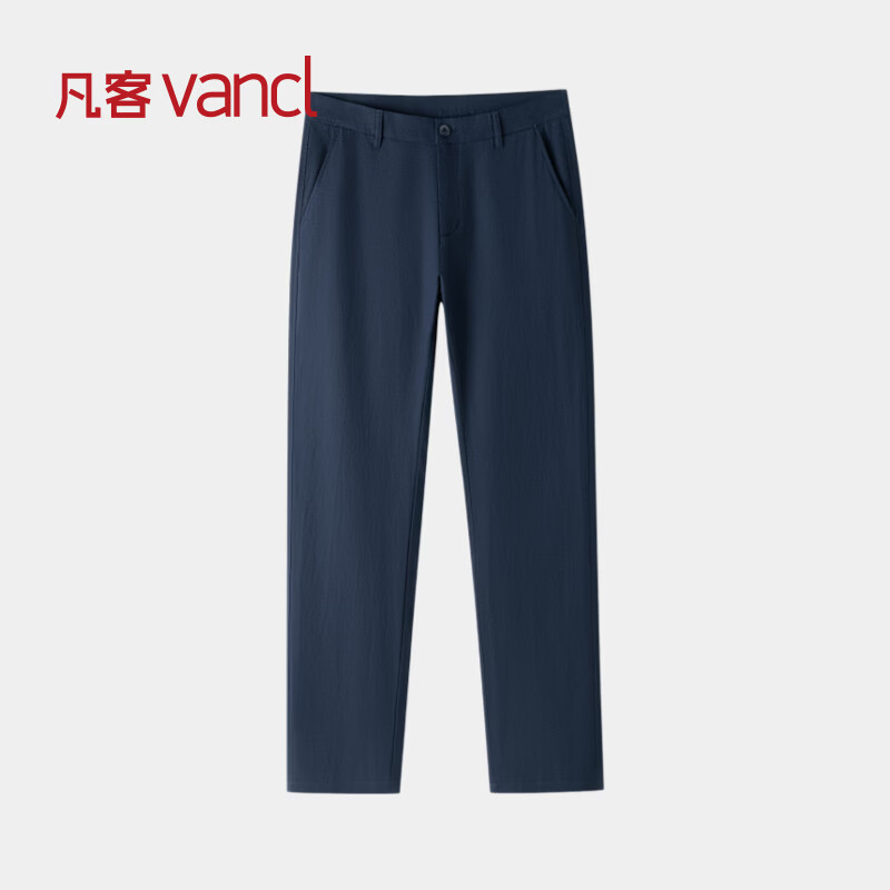 凡客诚品（VANCL）凡客夏季新款棉麻混纺休闲直筒裤宽松透气 蓝色 30