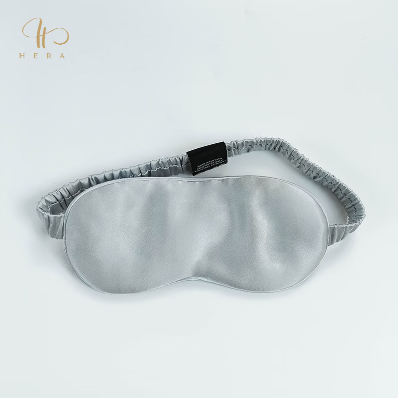 赫亚真丝礼盒套装桑蚕丝高端精致母亲节送礼妈妈女友商务领导老婆 礼盒装三件(银灰色) 枕套+眼罩+发圈