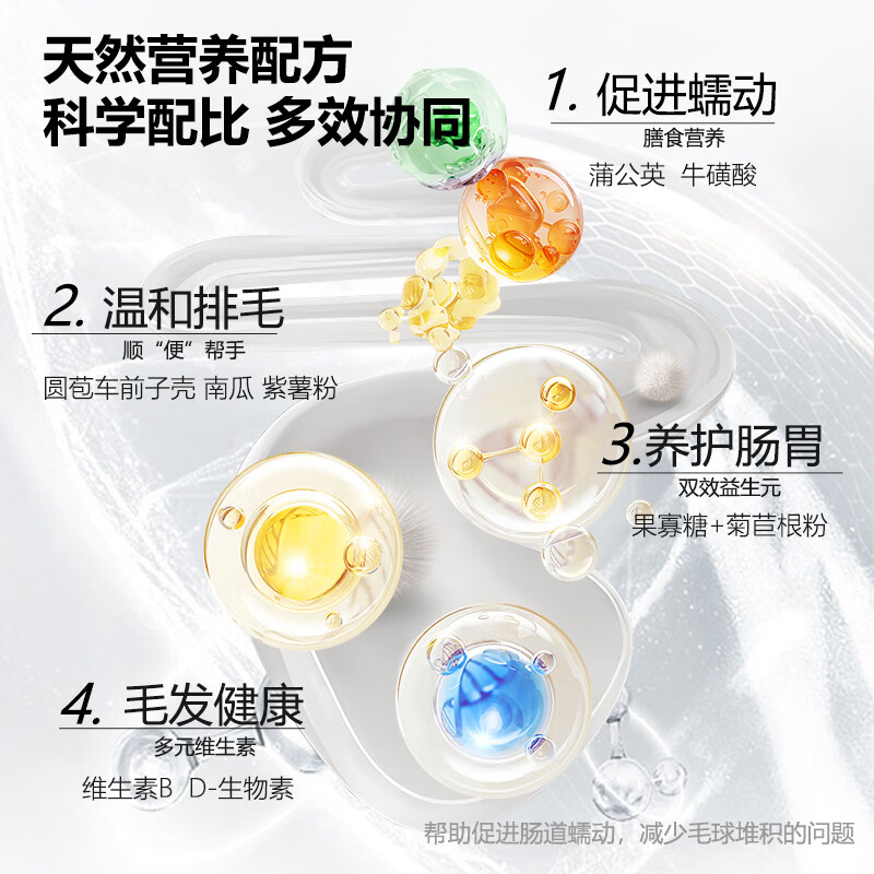 毛孩陪你猫咪蒲公英化毛球片肠胃调理幼猫成猫通用温和排毛吐毛软便护肠胃 【温和排毛】蒲公英化毛片 80g*1瓶