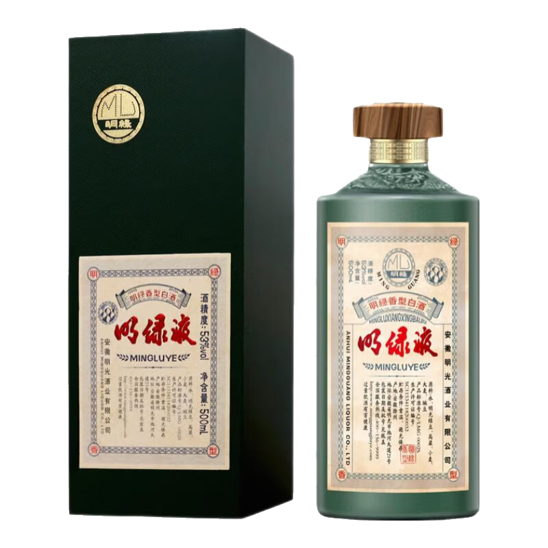 明光酒明绿系列新品 明绿液 明绿香型 白酒53度 500ml 单瓶 53度 500mL 1瓶