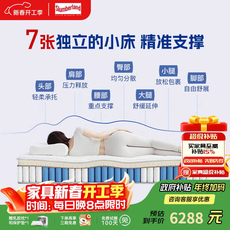 ˹�ְ�����Slumberland��ˮ���齺 ������������ �������� ���þƵ������� ����˫����װ �� ���þƵ���ɫ 150*200*29cm