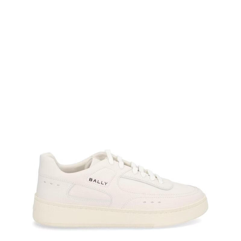 巴利（BALLY）男士休闲鞋 轻便透气耐磨休闲鞋真皮白色日常出行通勤穿搭低帮鞋 WHITE 41