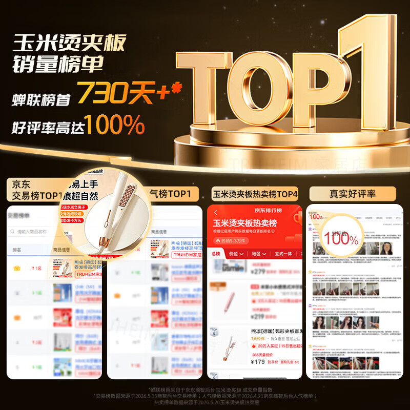 TRUHEIM【持久定型丨蓬松去油】德国玉米烫夹板蓬松护发垫发根高颅顶负离子不伤发蓬松头发神器玉米夹须板 顶配款【珍珠白】3000w负离子+陶瓷釉护发涂层 【迷你蓬松神器  告别秀发油扁塌】