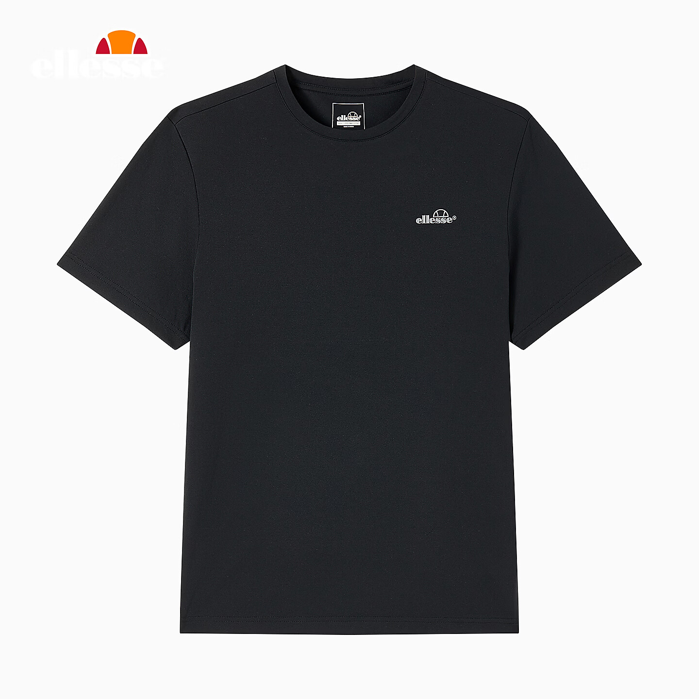 ellesse小贝壳官方速干短袖男2024夏季新款跑步运动T恤男 黑色 L