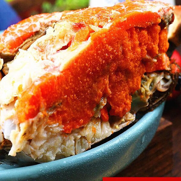 新鲜大面包蟹爱尔兰进口鲜活熟冻母蟹黄满超大黄金蟹螃蟹大皇帝蟹 老虎蟹【60-100g/只】*4只