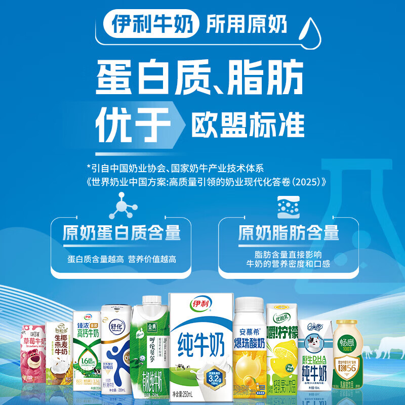 金典（SATINE）纯牛奶 3.6g乳蛋白 120mg高钙 牛奶整箱送礼 金典纯牛奶250ml*16盒*2箱 8月产