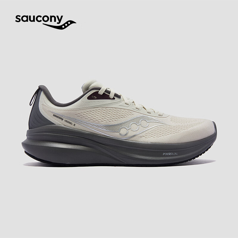 Saucony索康尼VESSEL2威途2情侣款减震专业运动跑鞋 浅灰 41