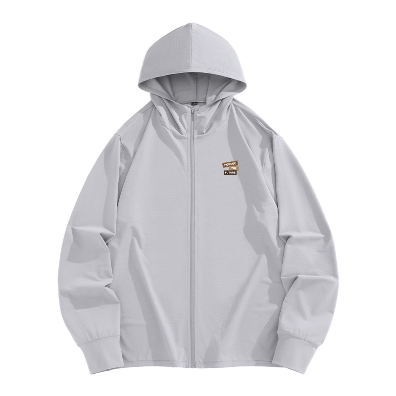 真维斯（Jeanswest）冰丝防晒衣男士夏季凉感UPF50+户外骑行钓鱼休闲宽松连帽防晒服GW 白#三褐色标X 3XL