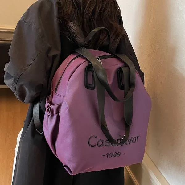 【轻奢品质】爆款大容量双肩包女士休闲潮流旅行托特手提多功能z 紫色