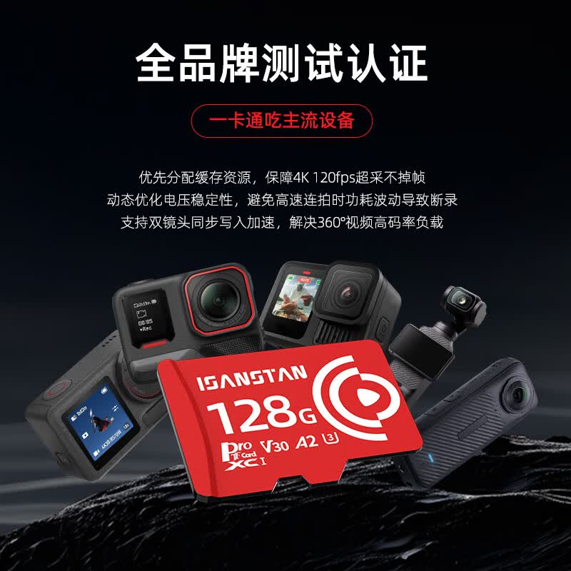 ISANSTAN存储卡TF适用于Dji大疆pocket3内存卡256G高速U3 action4/5pro/运动相机4k高清录制mini3无人机 【EX1TB】Pocket3/Action专用卡