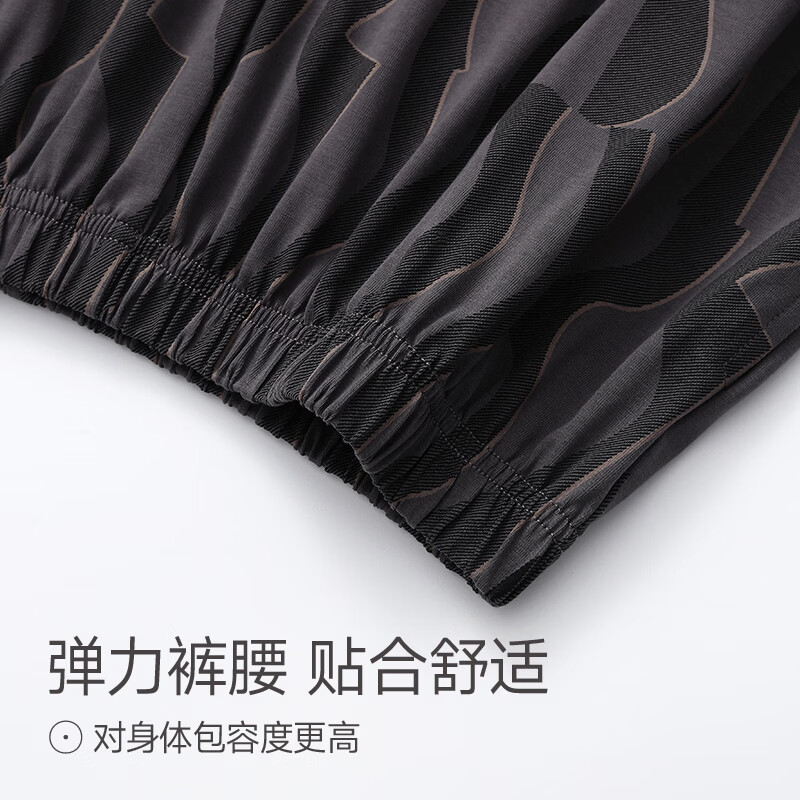 芬腾男士睡裤夏季纯棉薄款五分裤短裤青年男款大码夏天家居裤单裤 碳灰 2XL 建议：165-185斤