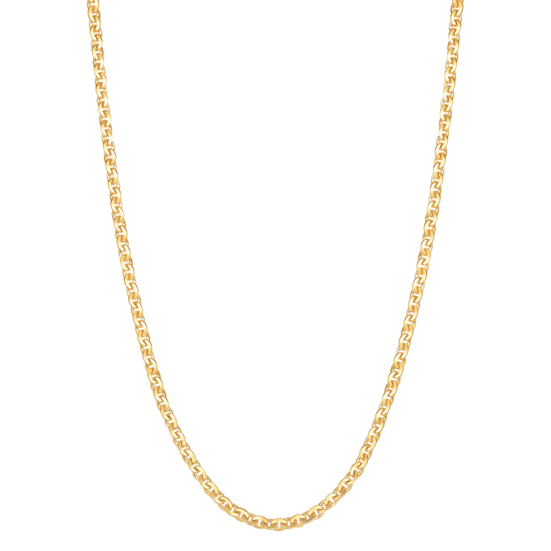 周生生新年18K黃色黃金鎖骨彩金項鏈 女款素鏈04800N18KY 40厘米