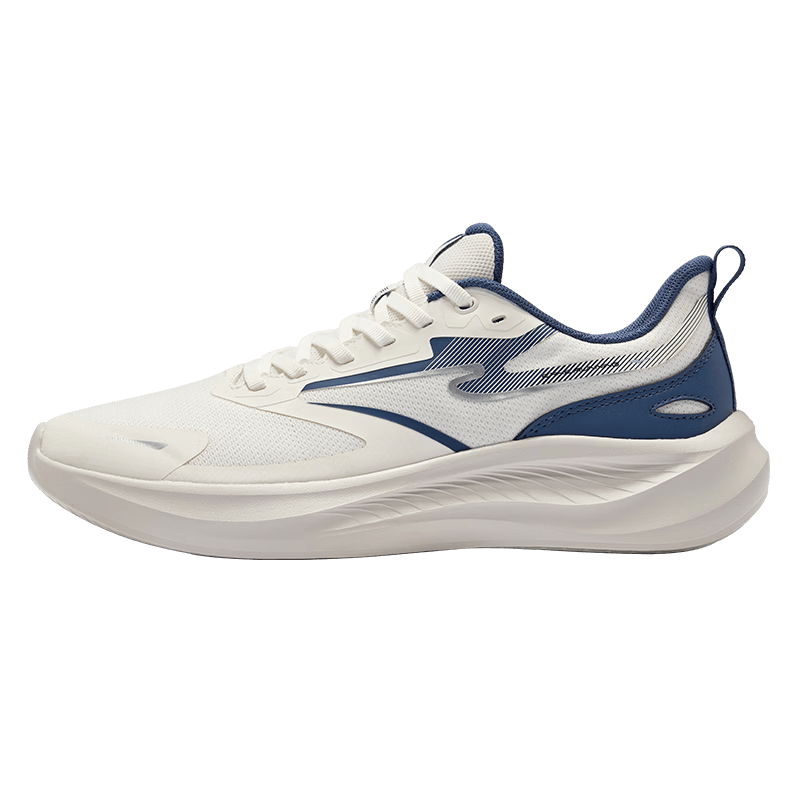 鸿星尔克跑步鞋男2026春夏季新款轻便运动鞋男软底透气跑鞋减震男鞋子男款 微晶白/花青蓝 42