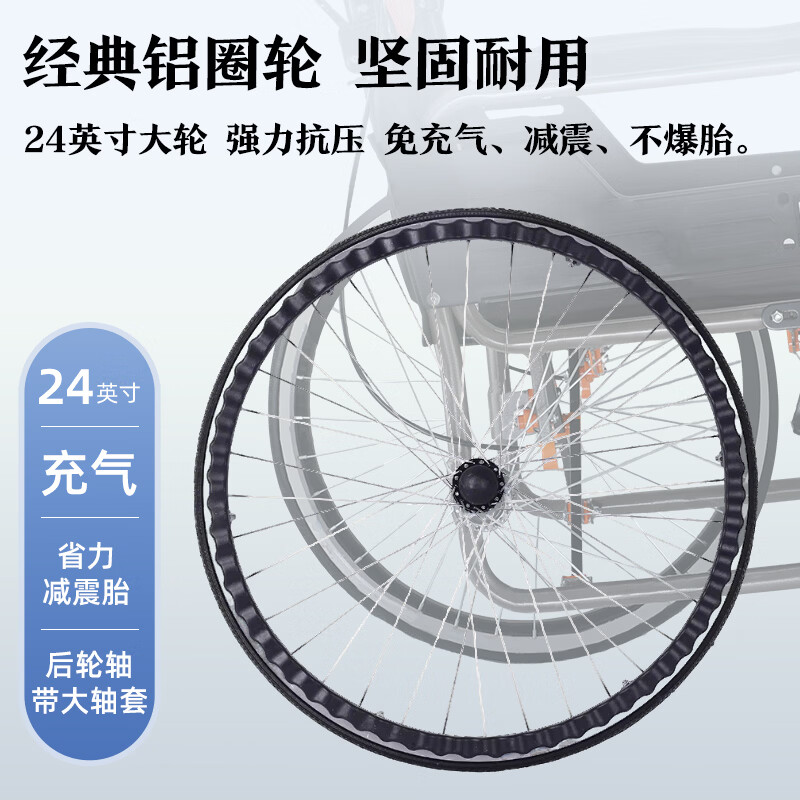 康立普（CANLIPE）轮椅瘫痪老年人可躺可洗澡大小便家用小型轻便折叠专用出行代步车 【液压】透气蜂网防褥疮+轻便铝合金轮+赠品