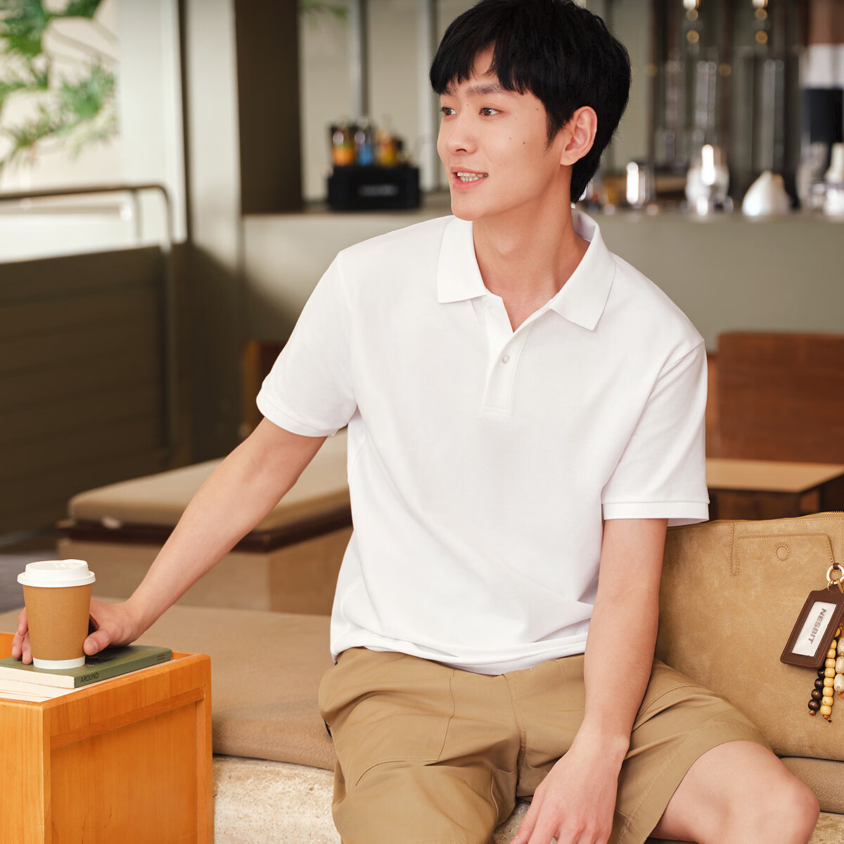 森马(Semir)POLO衫男夏季经典翻领针织衫2026新款吸湿速干上衣 本白10102 L