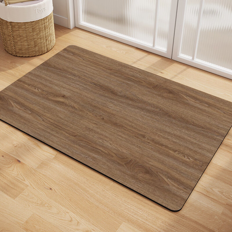 DONOYA 多罗亚硅藻泥卫生间地垫浴室门口吸水地垫2026新款浴室厕所防滑垫脚垫 地板原木纹【软硅藻泥材质】 30cm*50cm 【小户型专用】