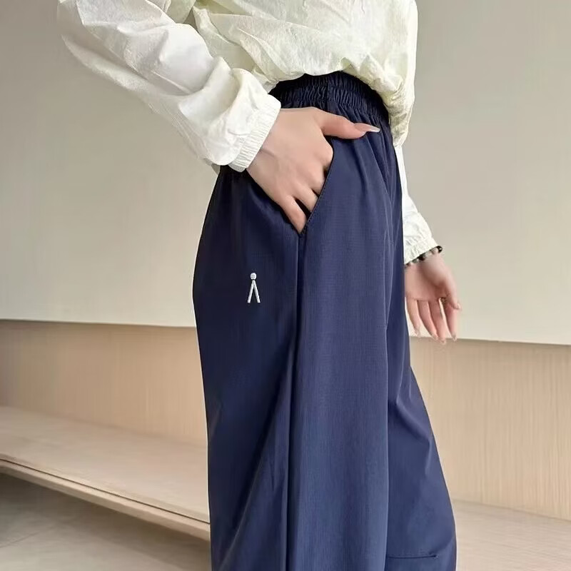 【全部降价处理】26年春夏季新款女士宽松哈伦八分裤速干休闲裤 藏青色【2026新款】 L (建议120-140斤)